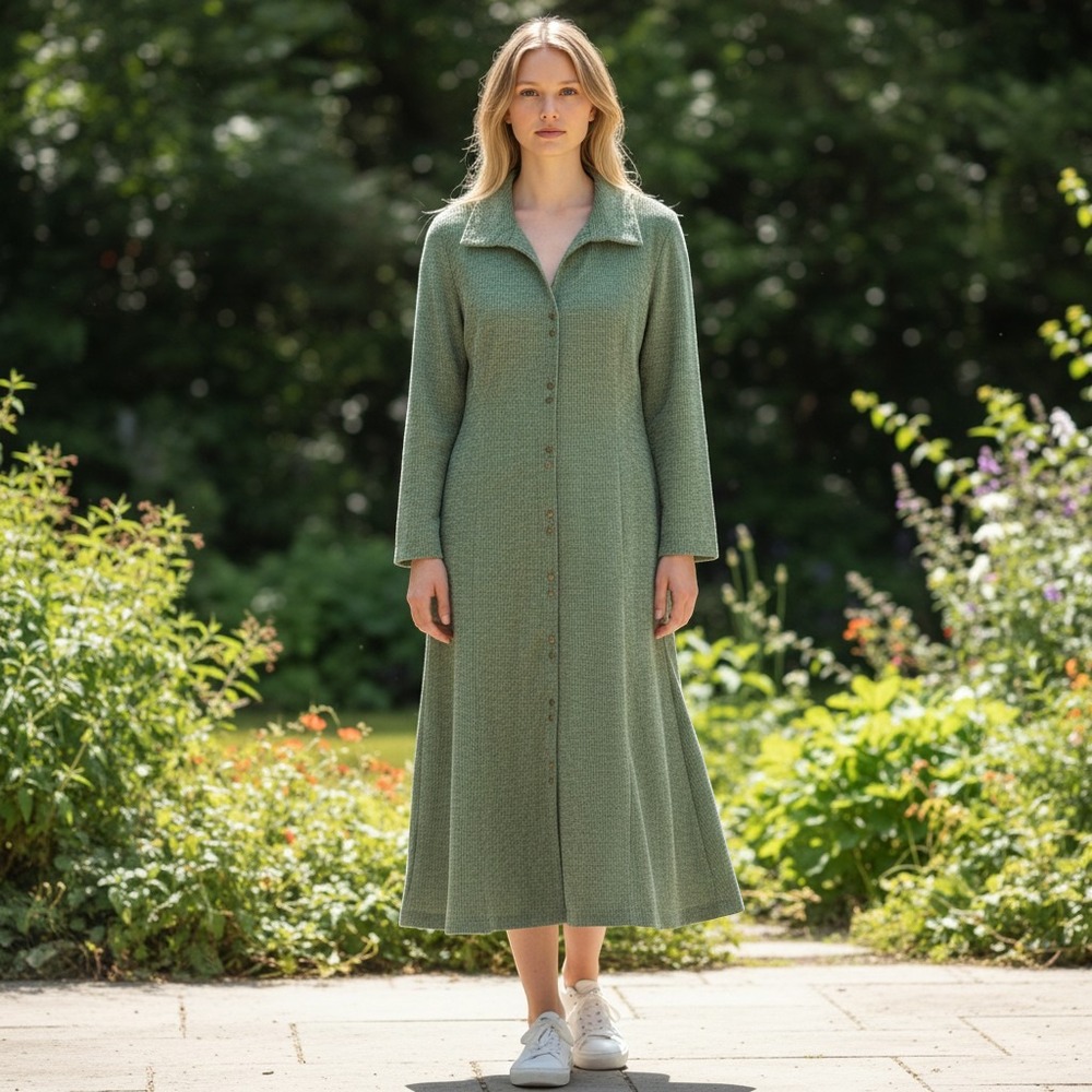 Territory Ahead Sage Green Corduroy Maxi Dress 12 Green Used Cottagecore Boho